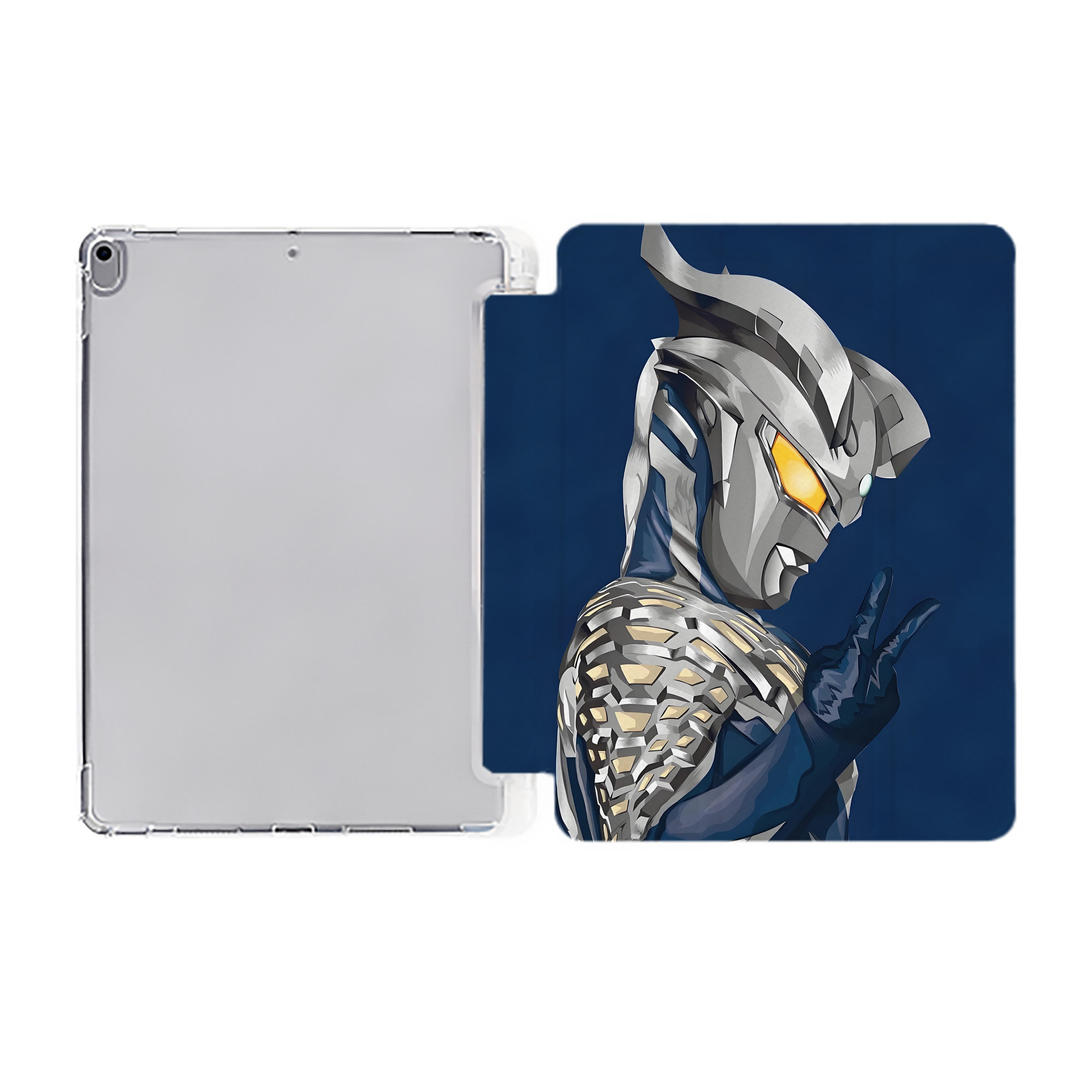（画像用） ウルトラマン Ultraman IPad ケース ペン収納付き 三つ折りスタンド PUレザー×シリコン 対応機種9.5/10.5/10.9インチ